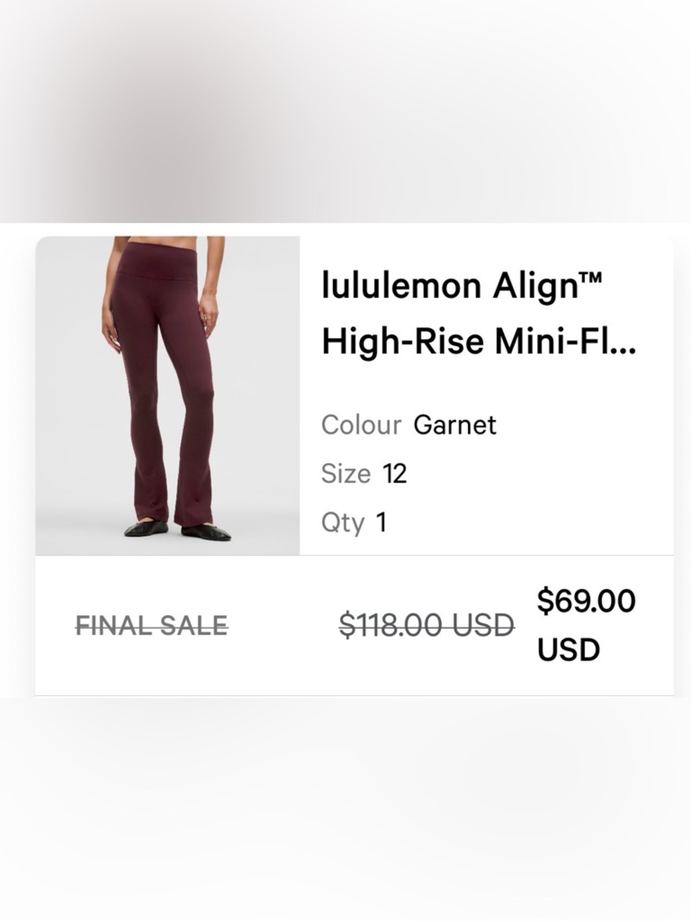 lululemon athletica Align Burgundy Boot Cut Leggings
